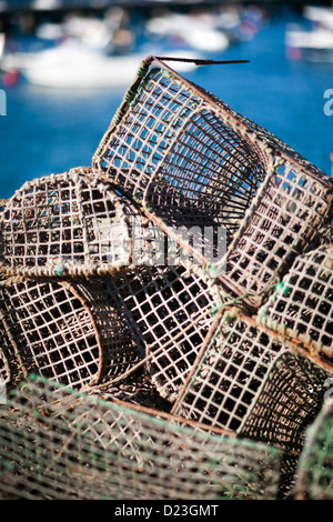 Sagres, Portugal, empty lobster traps in the harbor Stock Photo