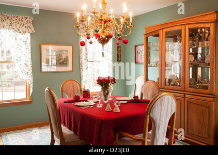 Luxury Dining Room In Upscale Home Stock Photo
