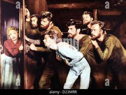 Eine Braut Fuer Sieben Brueder  Seven Brides Seven Brothers  v.l. Jane Powell, Jacques D'Amboise, Jeff Richards, Russ Tamblyn, Stock Photo