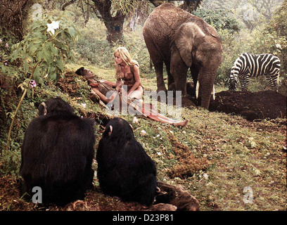 Sheena - Koenigin Des Dschungels  Sheena Queen Jungle  Elizabeth von Toro, Tanya Roberts Sheena (Tanya Roberts) sorgt sich mit Stock Photo
