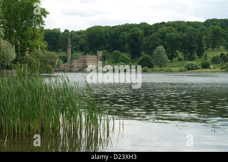 Potsdam, Germany, overlooking the Steam Engine House in Park Babelsberg Stock Photo
