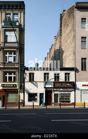 Berlin, Germany, low two-story house between old buildings Stock Photo