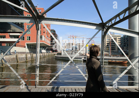 Hamburg, Germany, on Sandtorkai buildings in HafenCity Stock Photo