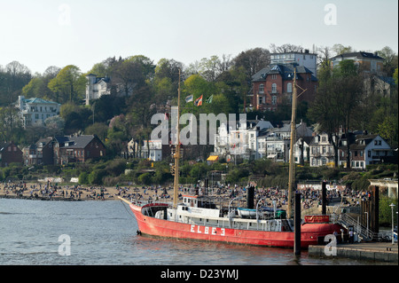 Hamburg, Germany, Elbe 3 lightship at the Museum Oevelgönne Stock Photo