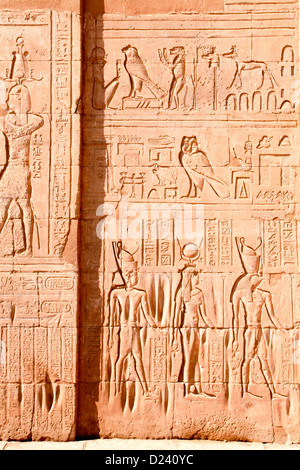 The Temple of Horus on the west bank of the Nile at Edfu in Egypt. Stock Photo