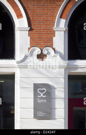 Montefiore Hospital, Brighton and Hove, United Kingdom. Architect: Nightingale Associates, 2012. View of signage by Entrance. Stock Photo