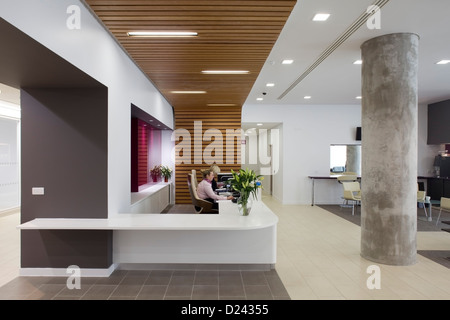 Montefiore Hospital, Brighton and Hove, United Kingdom. Architect: Nightingale Associates, 2012. Interior view of reception area Stock Photo