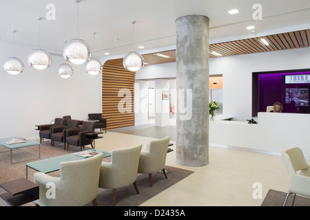 Montefiore Hospital, Brighton and Hove, United Kingdom. Architect: Nightingale Associates, 2012. Interior view of reception area Stock Photo