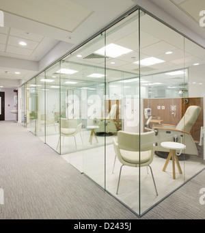 Montefiore Hospital, Brighton and Hove, United Kingdom. Architect: Nightingale Associates, 2012. Interior view of Glass treatmen Stock Photo