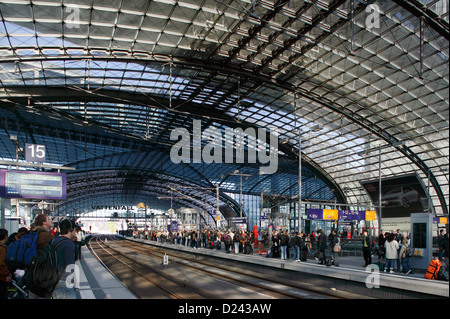 Berlin, Germany, in the Central Station train delay Stock Photo