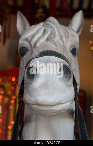 The statue of a wooden horse in the Quan Cong Temple in Hoi An Vietnam Stock Photo