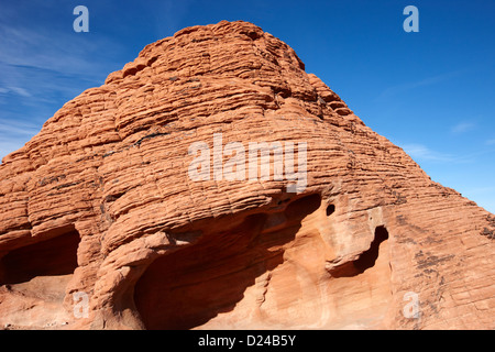 layers or beds and holes in beehives sandstone formations in valley of fire state park nevada usa Stock Photo