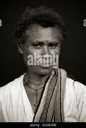 Woman From Langania Village, New Ireland Island, Papua New Guinea Stock Photo