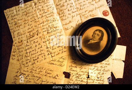 Letters written by poet Samuel Taylor Coleridge. *EDITORIAL USE ONLY* Stock Photo