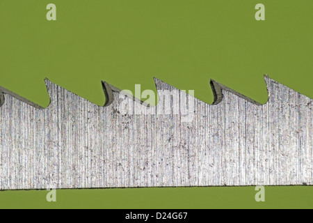 Macro shot of a cutting blade used in a jigsaw power tool Stock Photo