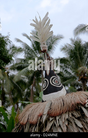 Tubuan Dance With Duk Duk Giant Masks, Rabaul, East New Britain, Papua New Guinea Stock Photo