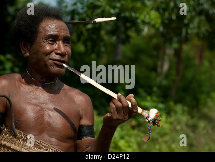 Traditional Chief, Trobriand Island, Papua New Guinea Stock Photo