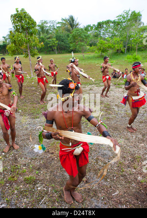 Yam festival dancers Kiriwina Trobriand Islands Papua New Guinea Stock ...