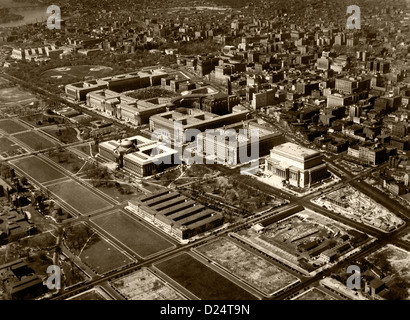 historical aerial photograph Federal Triangle, Washington, DC, 1937 Stock Photo