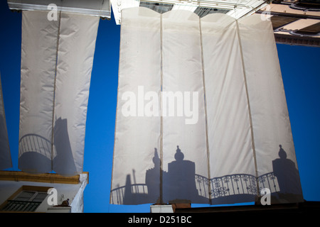 Seville, Spain, canopies provide shade in the summer on the road Stock Photo