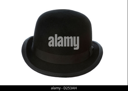 bowler hat or derby hat front view isolated on a white background Stock Photo