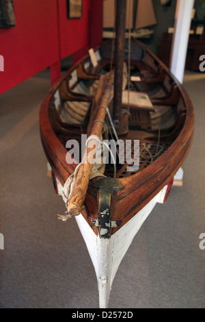 A canoe displayed at Penobscot Marine Museum, Searsport, Maine Stock Photo