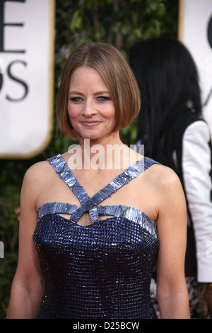 Actress Jodie Foster arrives at the 70th Annual Golden Globe Awards presented by the Hollywood Foreign Press Association, HFPA, at Hotel Beverly Hilton in Beverly Hills, USA, on 13 January 2013. Photo: Hubert Boesl Stock Photo