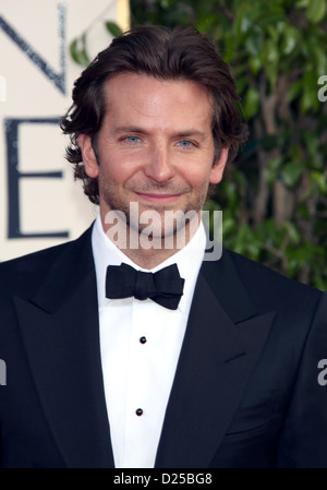 US actor Bradley Cooper arrives at the 70th Annual Golden Globe Awards presented by the Hollywood Foreign Press Association, HFPA, at Hotel Beverly Hilton in Beverly Hills, USA, on 13 January 2013. Photo: Hubert Boesl Stock Photo