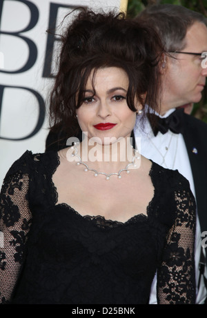 British actress Helena Bonham Carter arrives at the 70th Annual Golden Globe Awards presented by the Hollywood Foreign Press Association, HFPA, at Hotel Beverly Hilton in Beverly Hills, USA, on 13 January 2013. Photo: Hubert Boesl Stock Photo