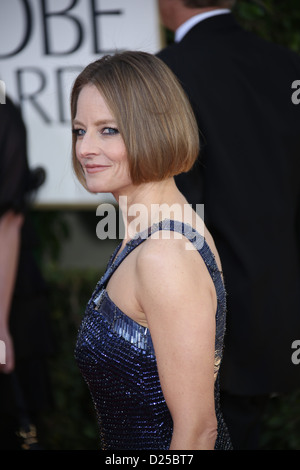 Actress Jodie Foster arrives at the 70th Annual Golden Globe Awards presented by the Hollywood Foreign Press Association, HFPA, at Hotel Beverly Hilton in Beverly Hills, USA, on 13 January 2013. Photo: Hubert Boesl Stock Photo