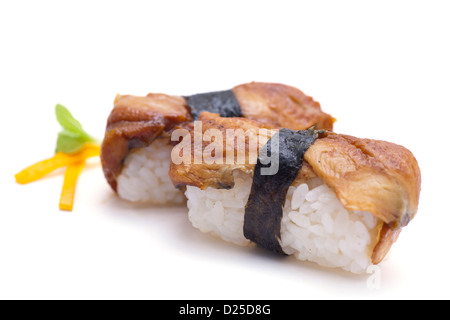 Japanese sushi over white background Stock Photo