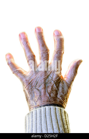 Centenarian hand / 100-year-old hand Stock Photo