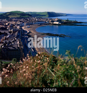 View of Aberystwyth town from Constitution Hill, Ceredigion Wales. Stock Photo