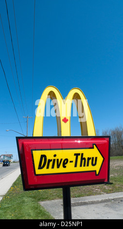 McDonald's Sign, Drive-Thru, Canada Stock Photo - Alamy