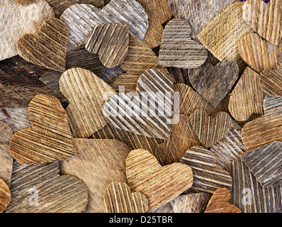 Coconut husk bark heart shape pattern. India Stock Photo