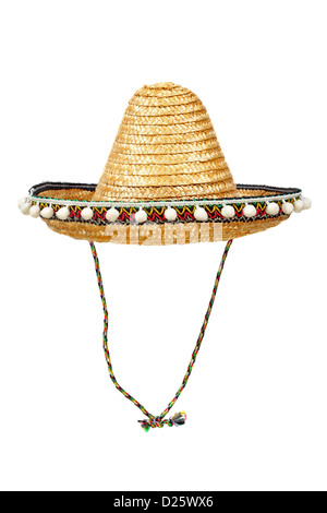 Sombrero - traditional Mexican straw hat isolated on white background Stock Photo