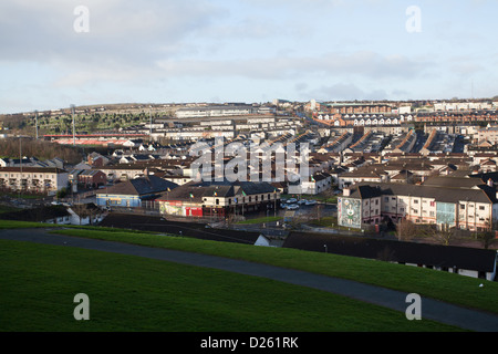 The Bogside Derry Londonderry Northern Ireland from the City Walls Stock Photo