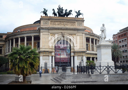 italy, Sicily, Palermo, Theatre Politeama Garibaldi Stock Photo
