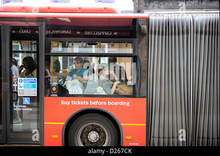 Bendy bus in Oxford Street London Stock Photo