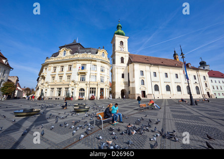 Town hall with town hall square in Hermannstadt (Sibiu), Romania Stock  Photo - Alamy