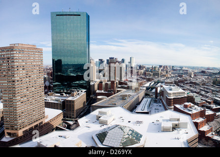 Aerial View of Hancock Tower Looking North from Copley Square Stock Photo