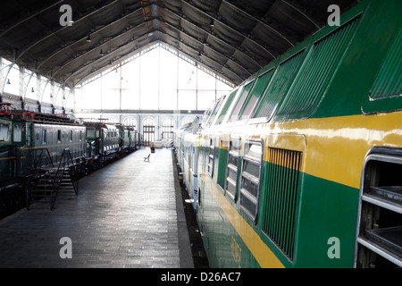 museo ferrocarril madrid train museum antique old vintage historic Stock Photo