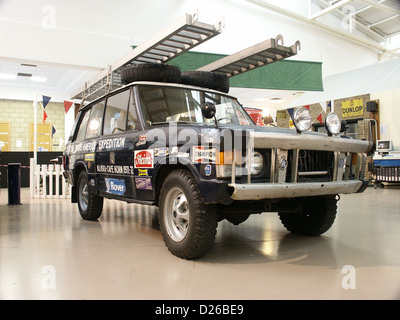 1971-72 British Trans-Americas Expedition Range Rover at the British Motor Heritage Museum in Gaydon Stock Photo