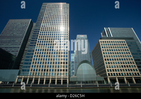 London, United Kingdom, financial center of Canary Wharf Stock Photo