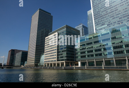 London, United Kingdom, financial center of Canary Wharf Stock Photo