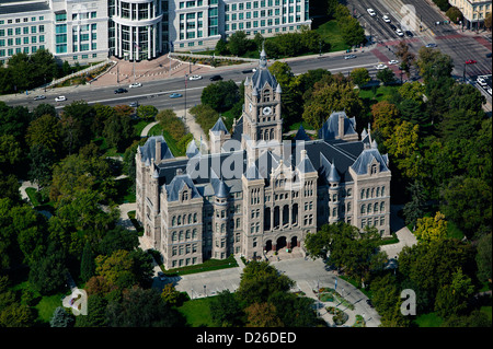 aerial photograph Salt Lake City and County Building, Washington Square, Salt Lake City, Utah Stock Photo