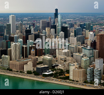 aerial photograph Chicago, Illinois Stock Photo