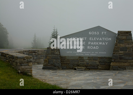 Richland Balsam Overlook, Highest Point, Blue Ridge Parkway, NC Stock ...