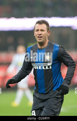 Antonio Cassano (Inter), JANUARY 12, 2013 - Football / Soccer : Italian 'Serie A' match between  Inter Milan 2-0 Pescara at Stadio Giuseppe Meazza in Milan, Italy, (Photo by Enrico Calderoni/AFLO SPORT) Stock Photo