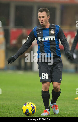 Antonio Cassano (Inter), JANUARY 12, 2013 - Football / Soccer : Italian 'Serie A' match between  Inter Milan 2-0 Pescara at Stadio Giuseppe Meazza in Milan, Italy, (Photo by Enrico Calderoni/AFLO SPORT) Stock Photo